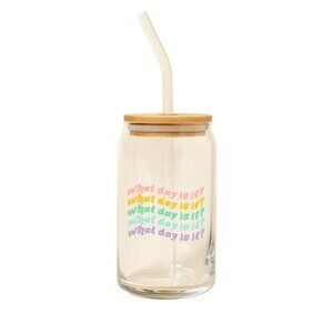 Creative On The Go Glasses with Glass Straw, What Day Is It?
